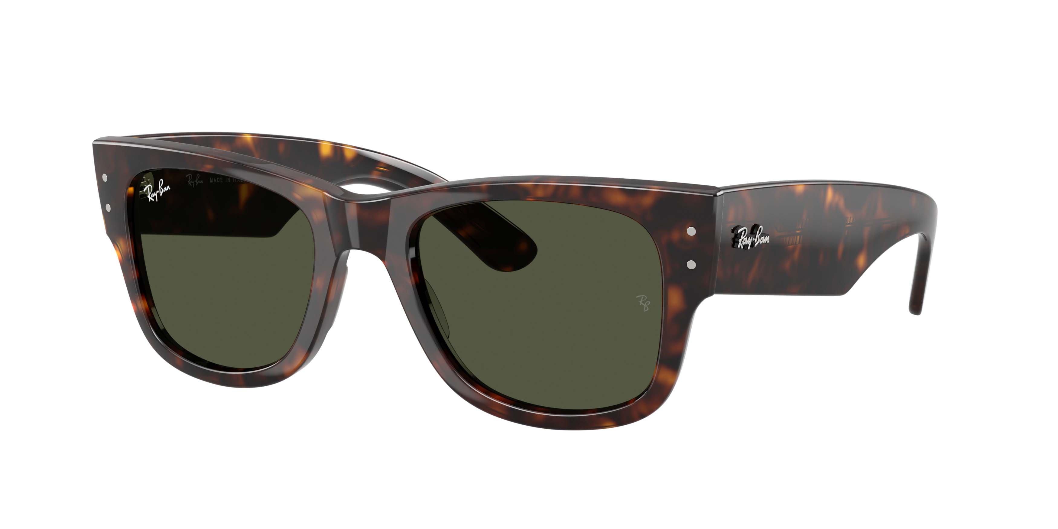 Ray-Ban Mega Wayfarer Green Sunglasses - Havana - BROWN/GREEN